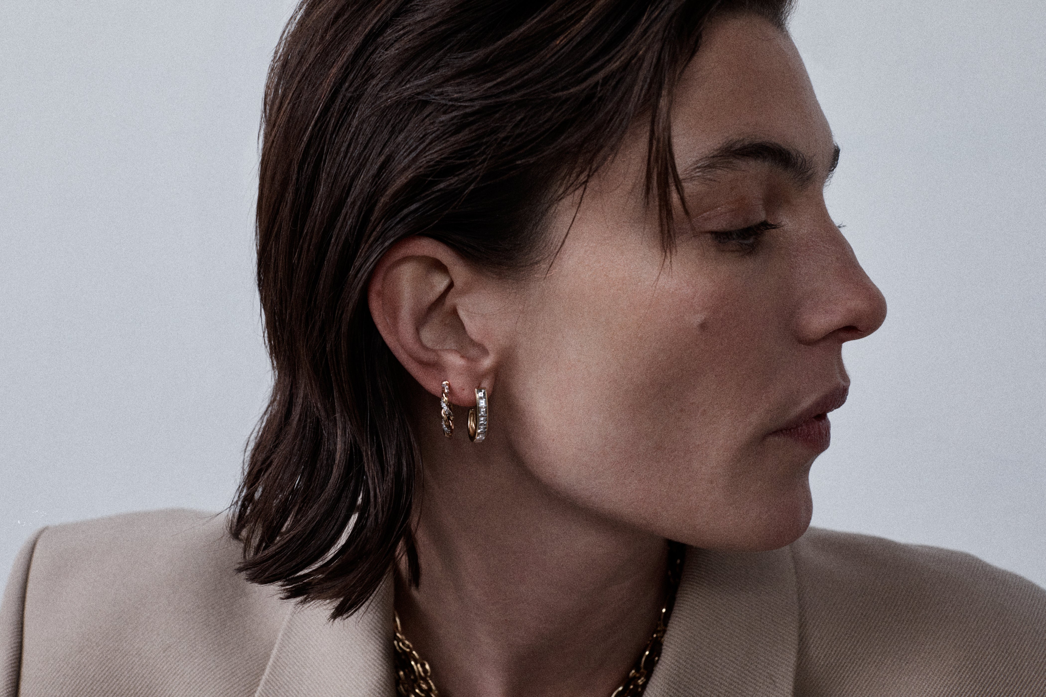 Carre Cut Half Hoops