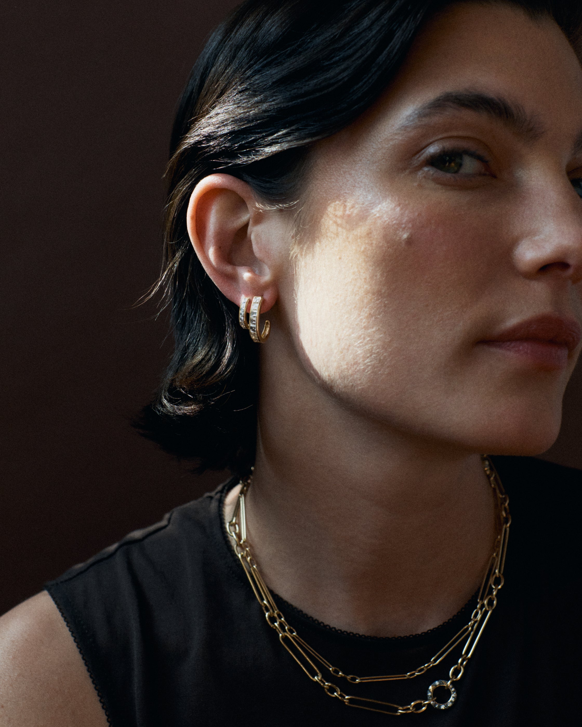 Carre Cut Half Hoops