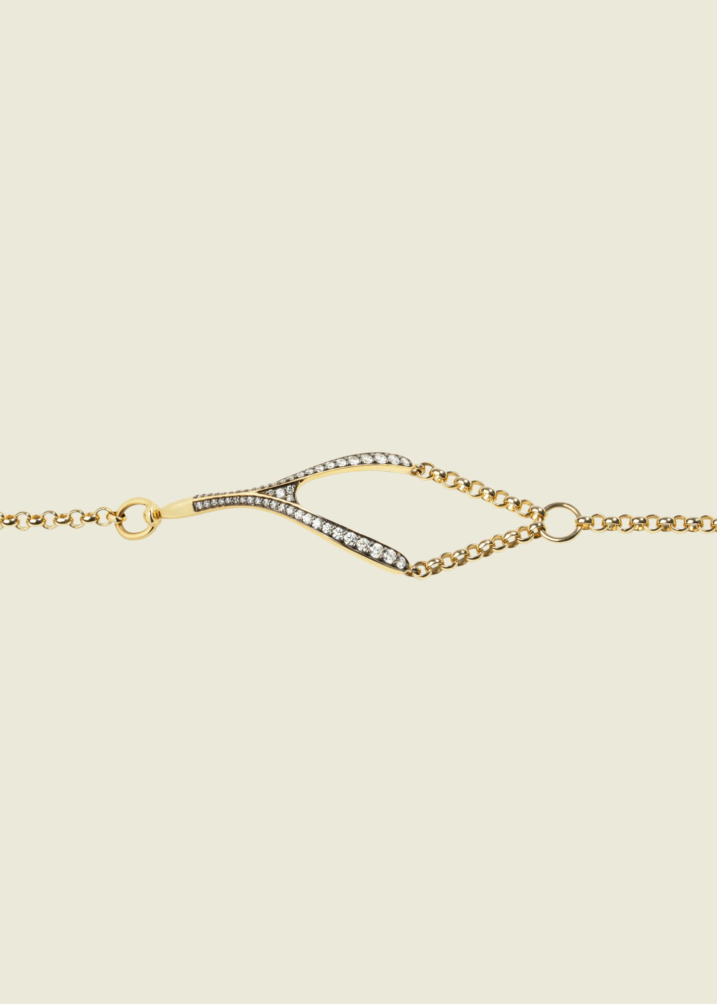 Antique Finish Diamond Wishbone Bracelet