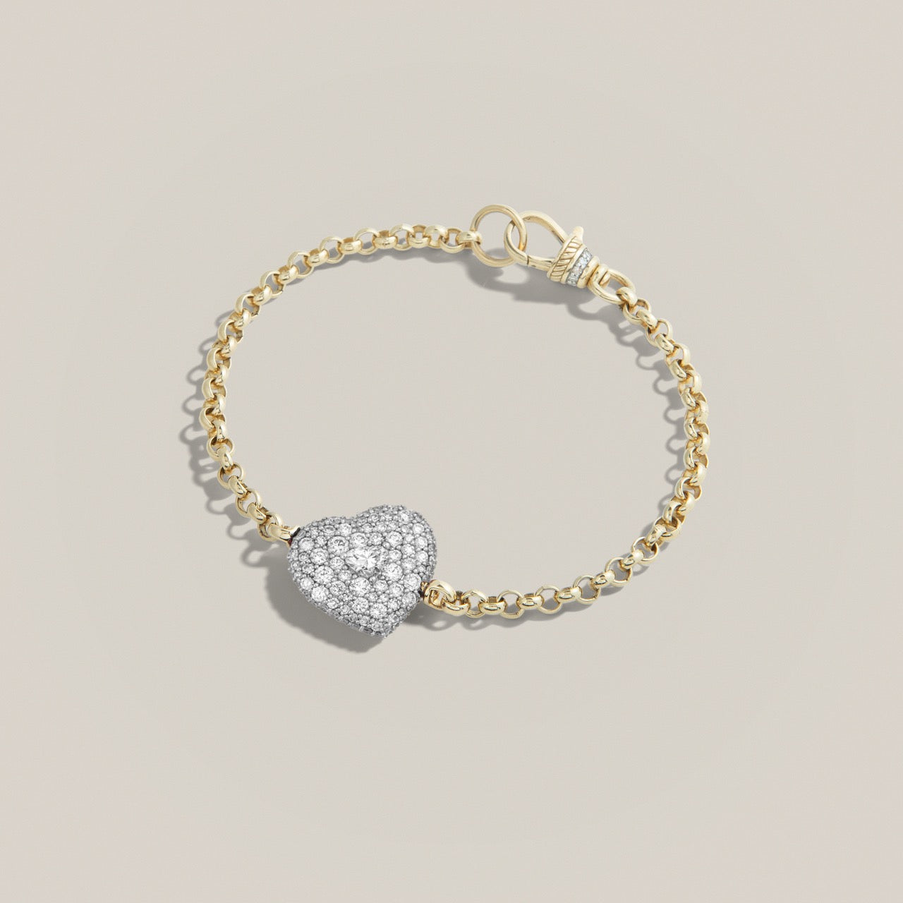 Modern Finish Diamond Chubby Love Bracelet