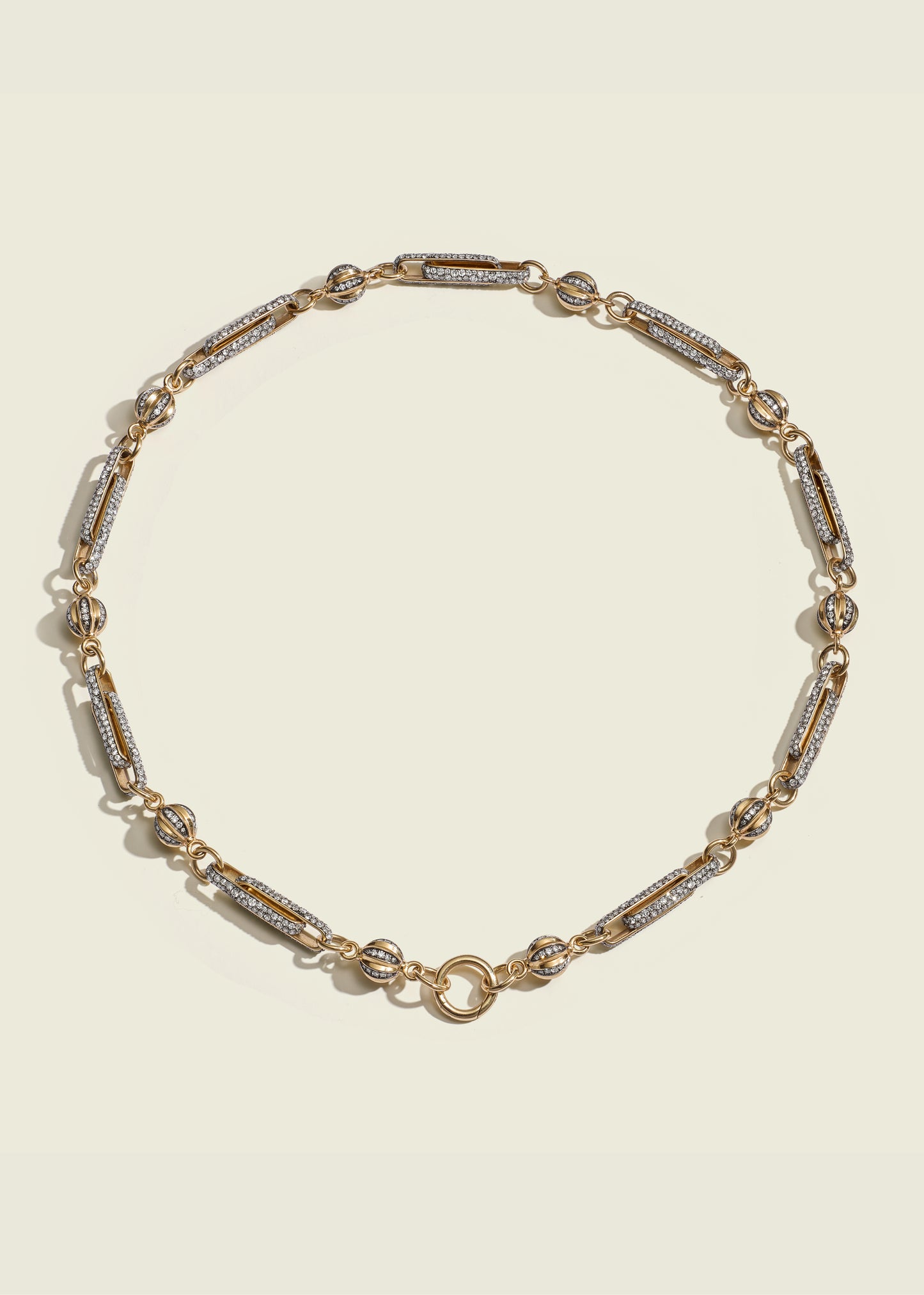 Double Diamond Stirrup Necklace