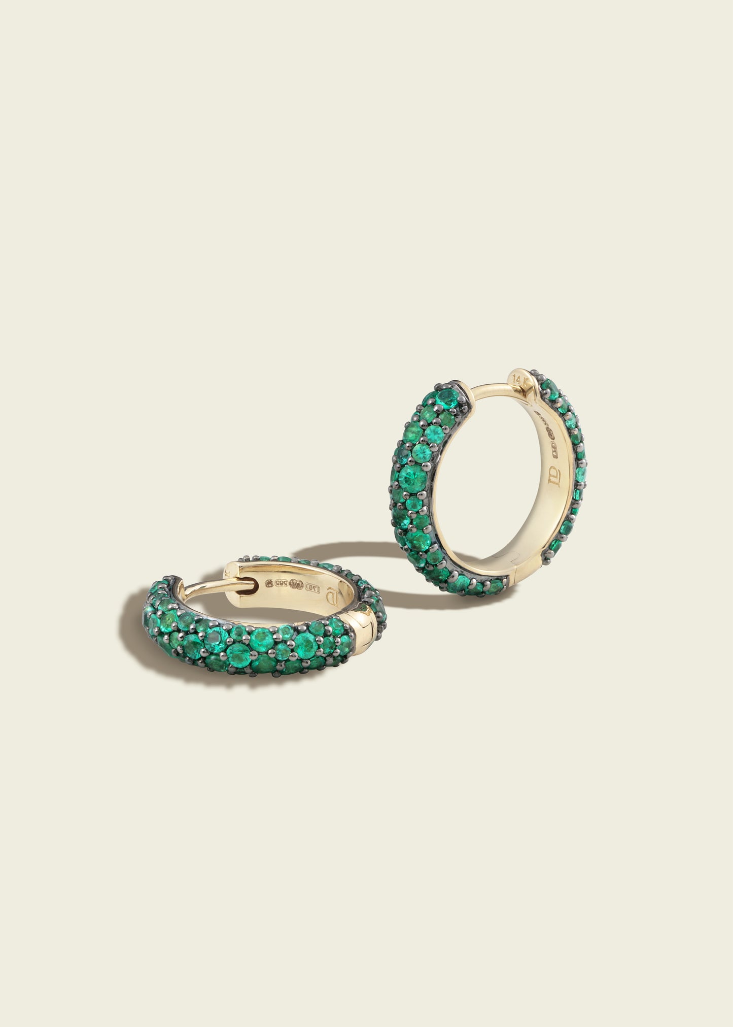 Emerald Chubby Hinged Hoops