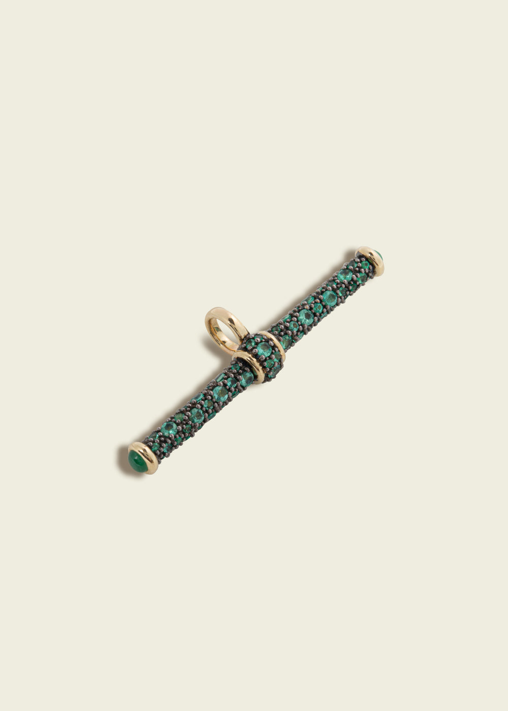 Emerald T-Bar Pendant. Victorian inspired jewellery from Lucy