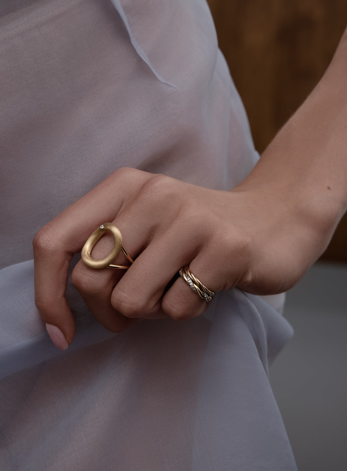 Modern Finish Twisted Rope Diamond Ring