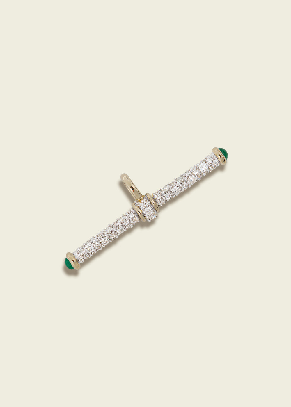 Modern Finish Diamond Pavé T-Bar Pendant. Victorian inspired