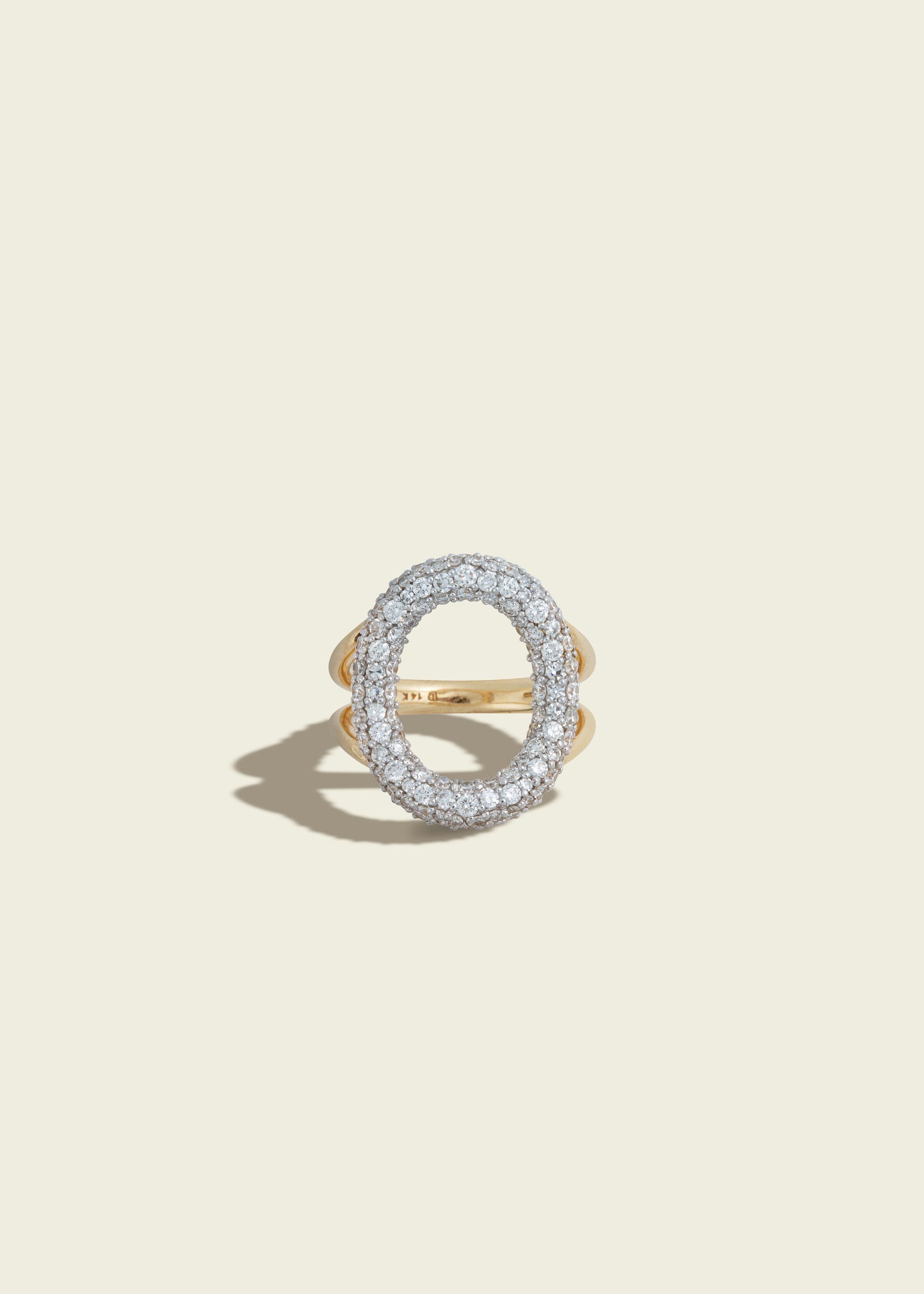 Modern Finish Diamond Oval Ring