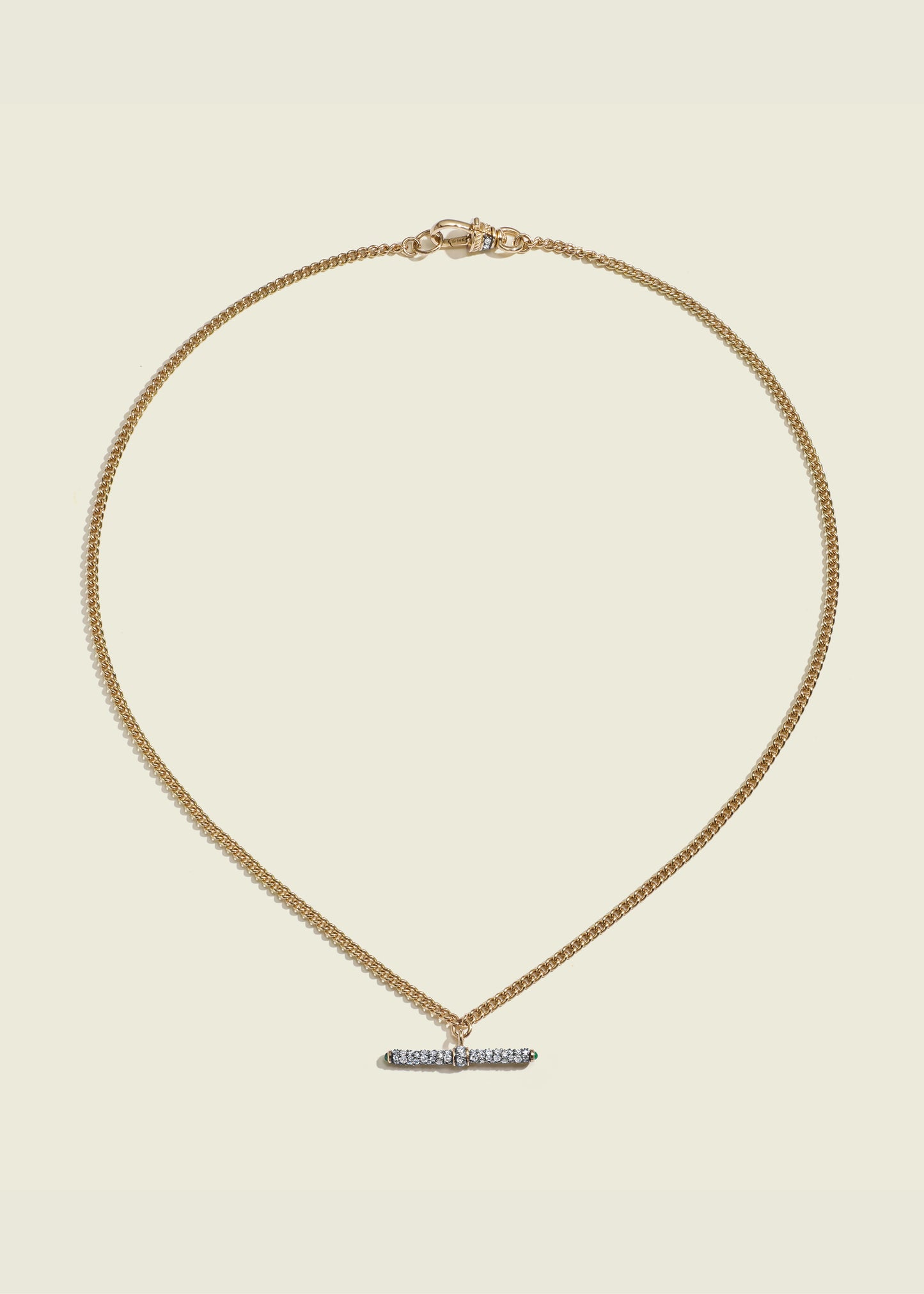Tiny Diamond T-Bar Necklace