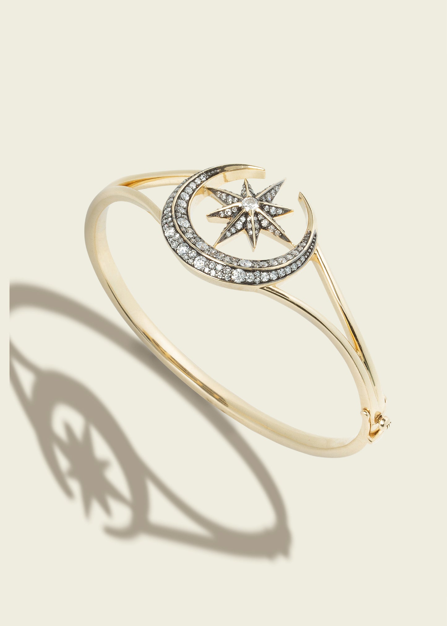 Antique Finish Victorian Star and Moon Bangle