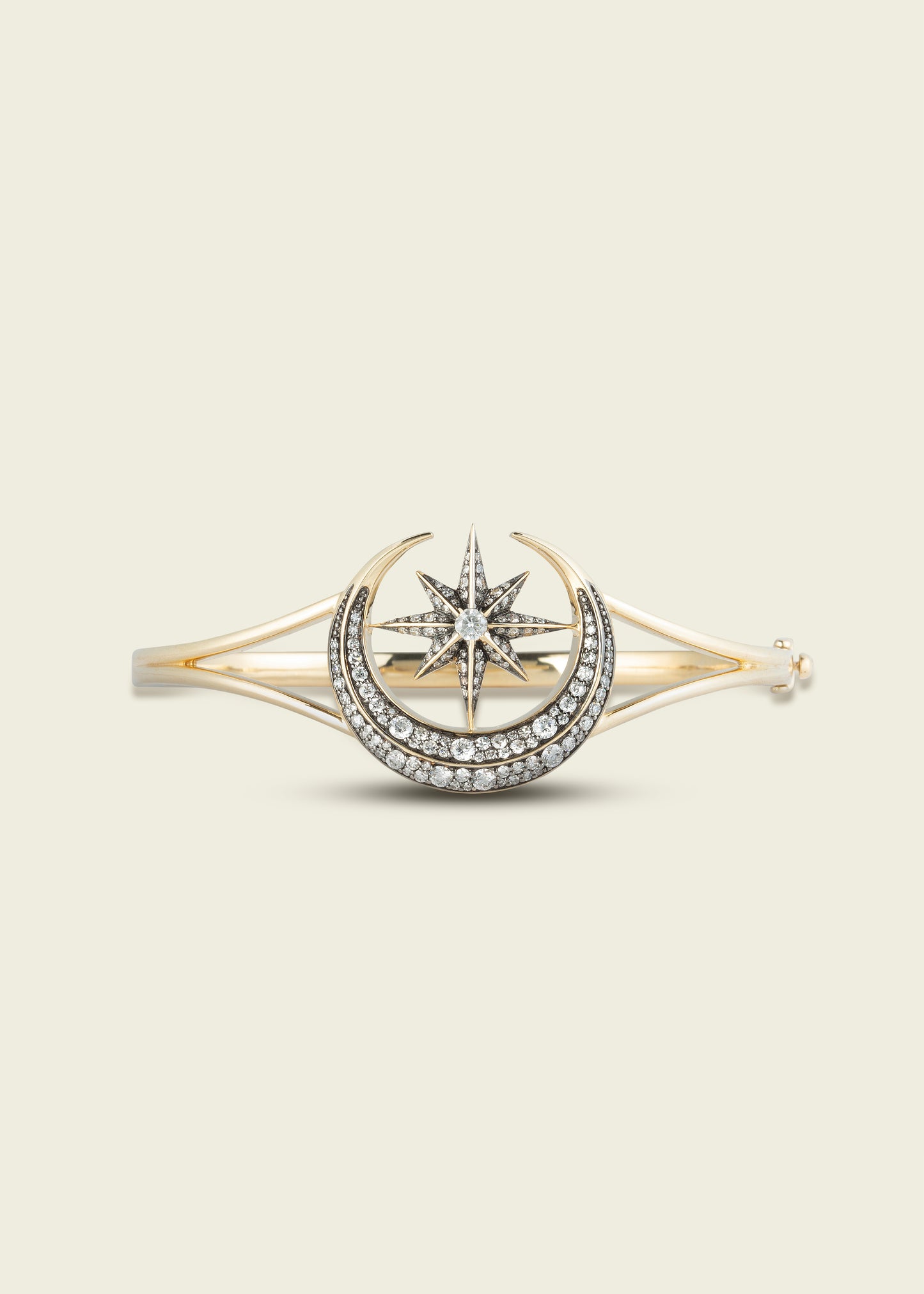 Antique Finish Victorian Star and Moon Bangle