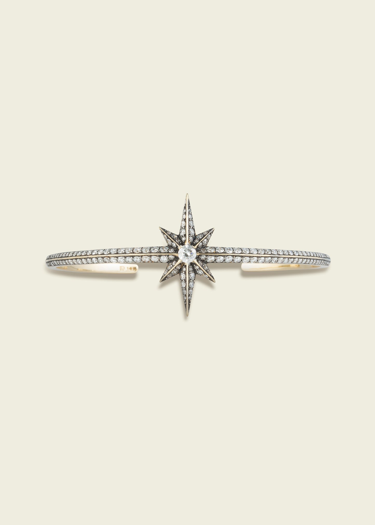 Antique Finish Victorian Star Diamond Bangle