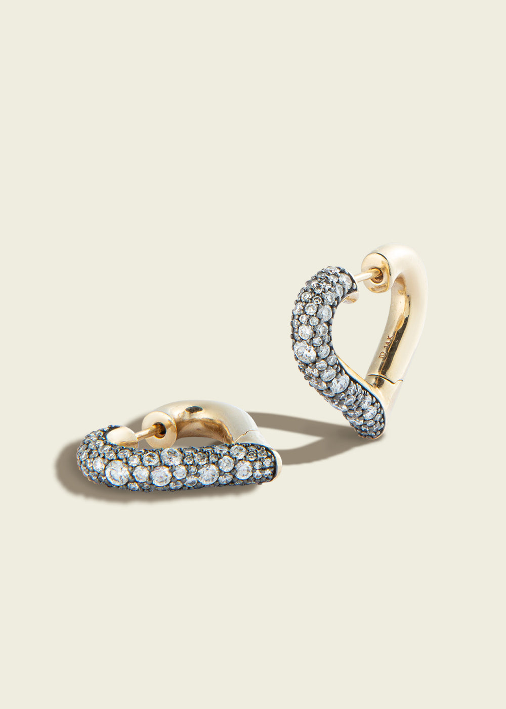 Antique Finish Chubby Love Diamond Earrings