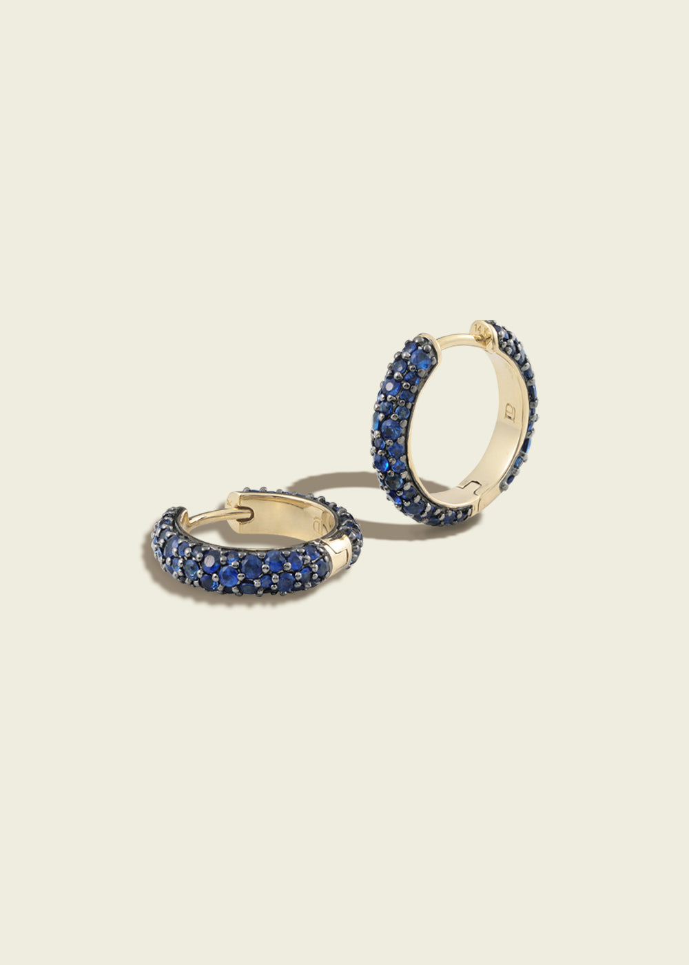 Blue Sapphire Chubby Hinged Hoops