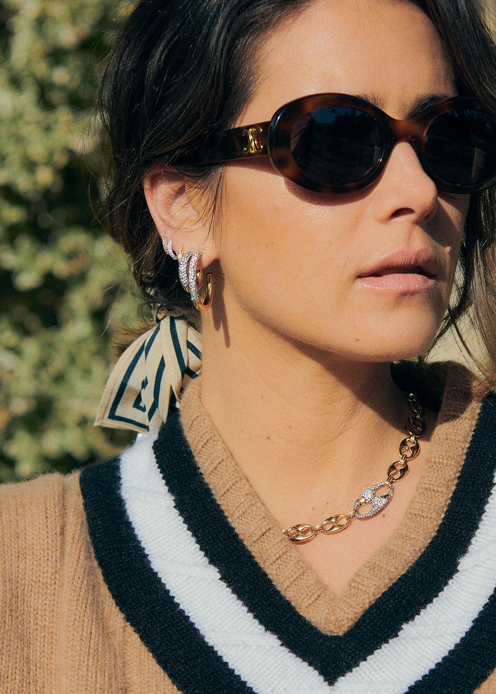 Modern Finish Diamond Chubby Hoops