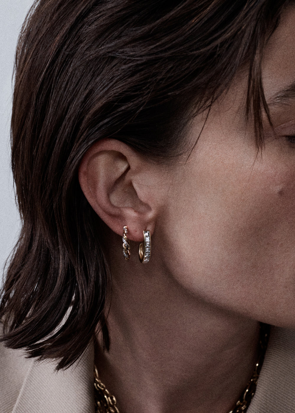 Carré Cut Half Hoops
