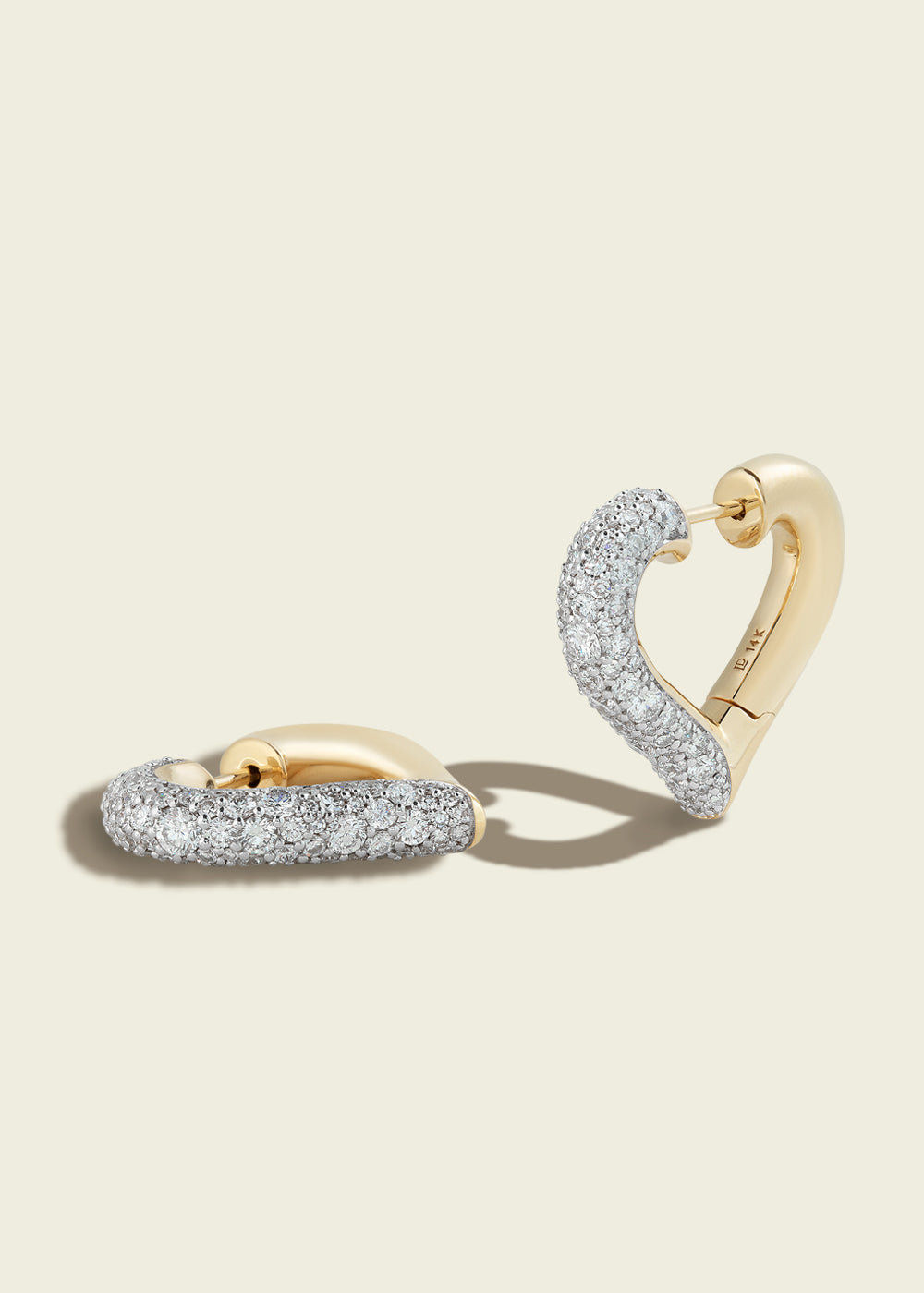 Modern Finish Chubby Love Diamond Earrings