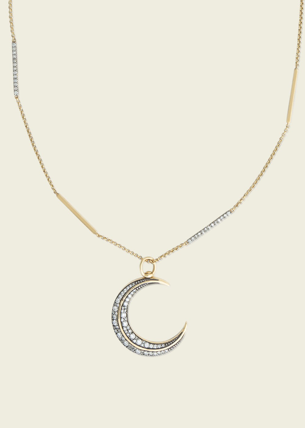Antique Finish Crescent Moon Pendant