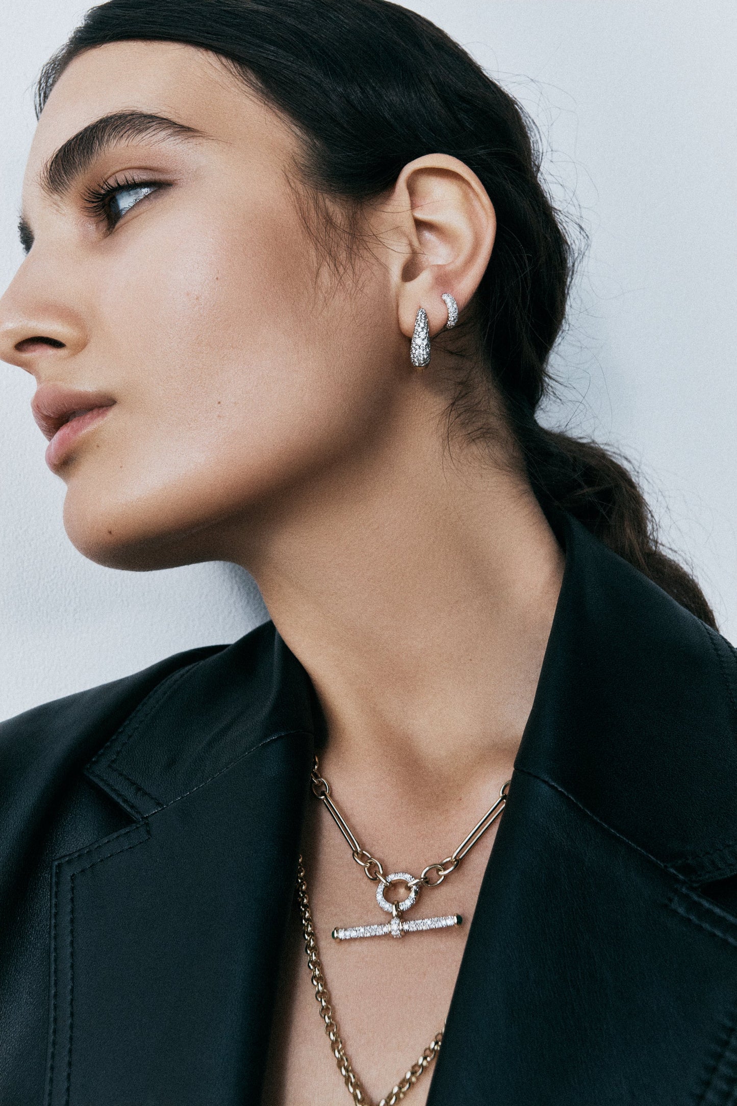 Modern Finish Diamond T-Bar Pendant