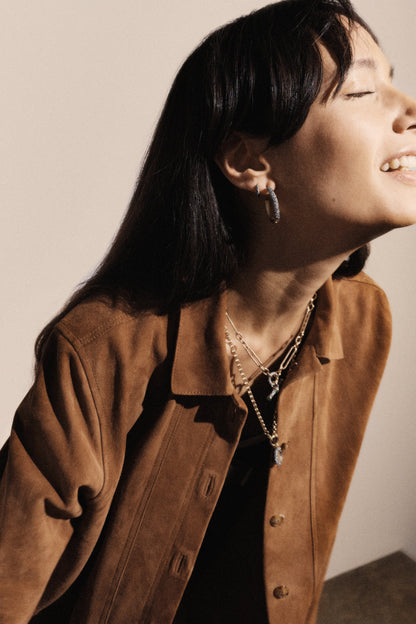 Antique Finish Diamond T-Bar Pendant