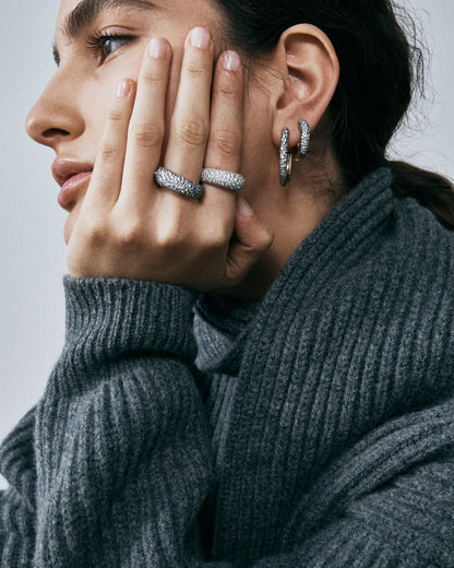 Cognac Diamond Chubby Hoops