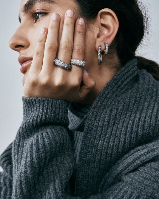 Cognac Diamond Chubby Hoops