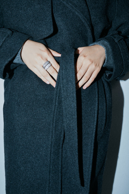 Modern Finish Diamond Bombé Ring