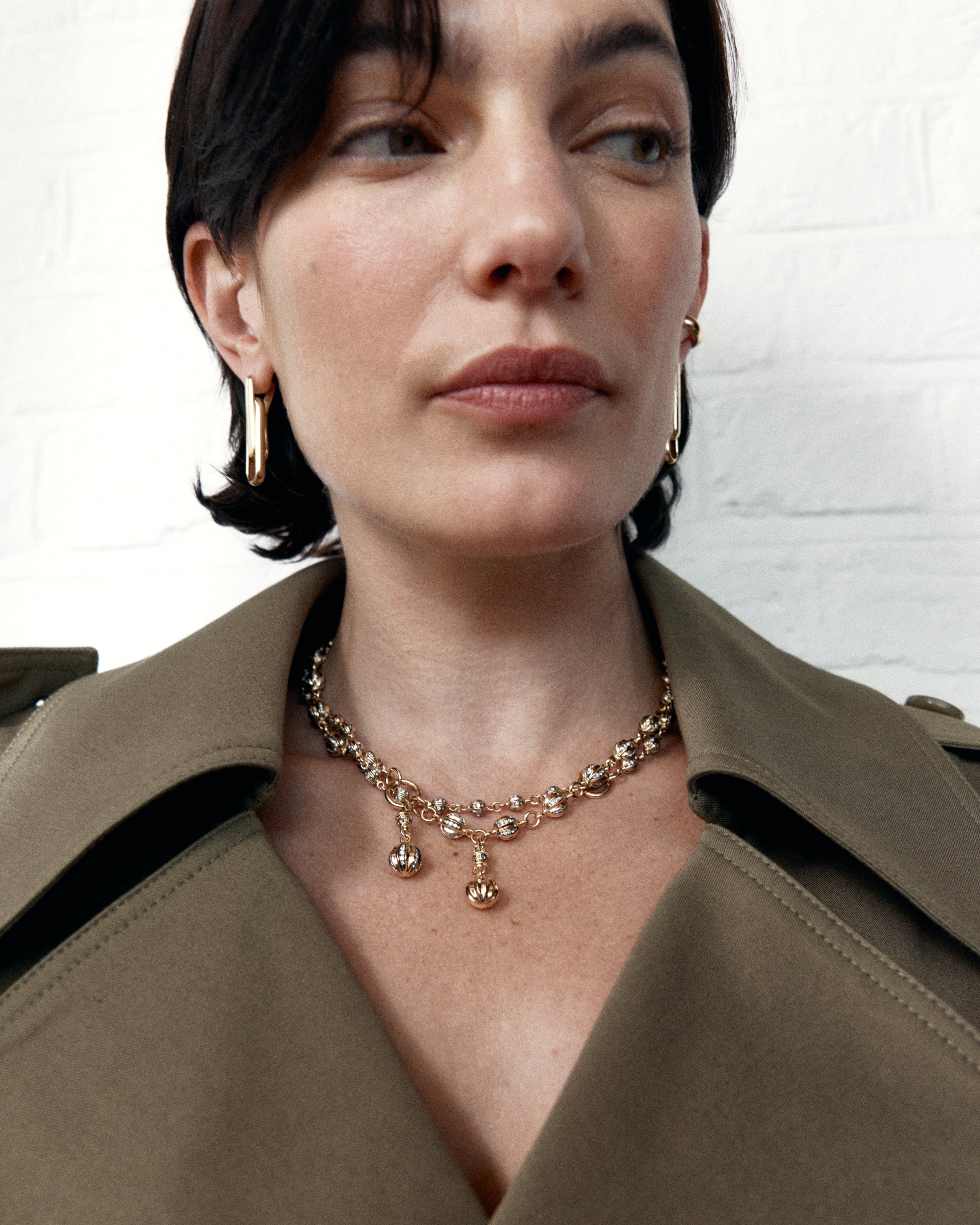 Baby Diamond Ball Breaker Necklace