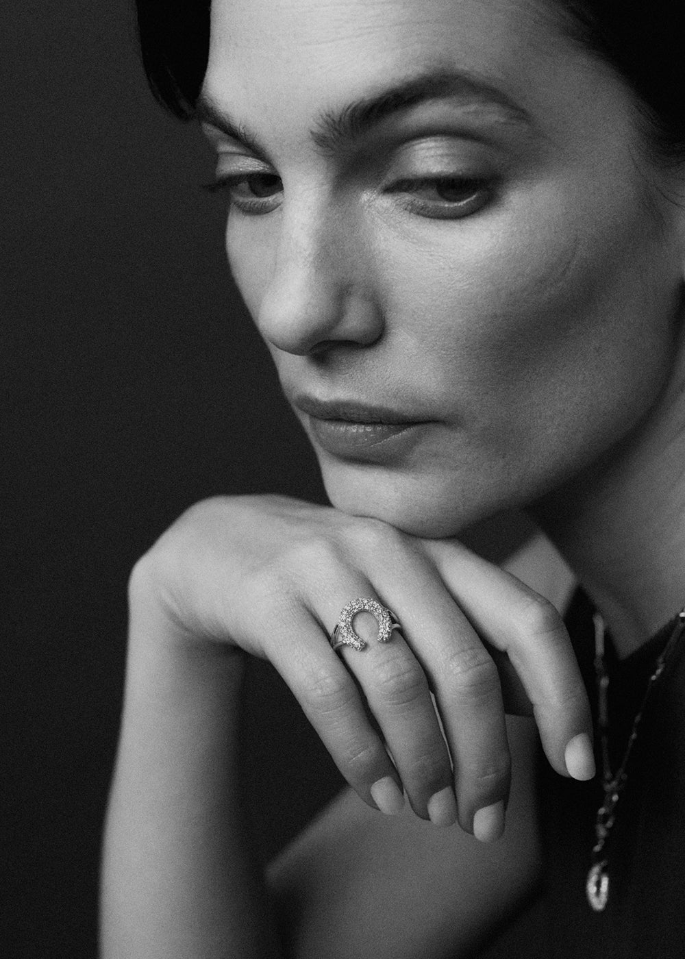 Antique Finish Ruby Horseshoe Pendant On Clip