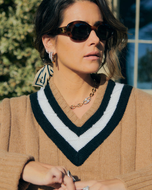 Cognac Diamond Chubby Hoops