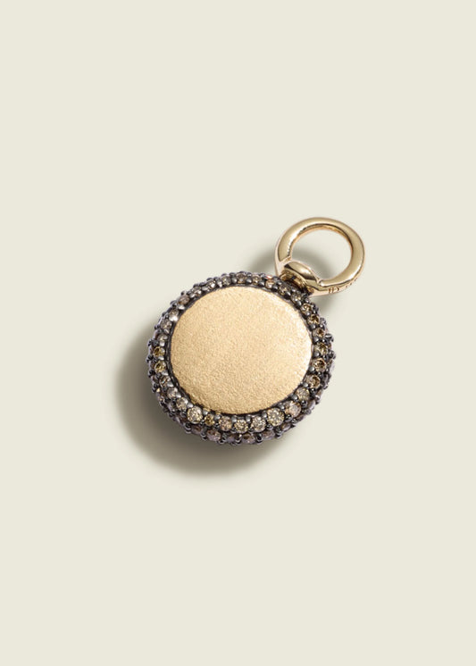 Antique Finish Cognac Diamond Pocket Watch Pendant