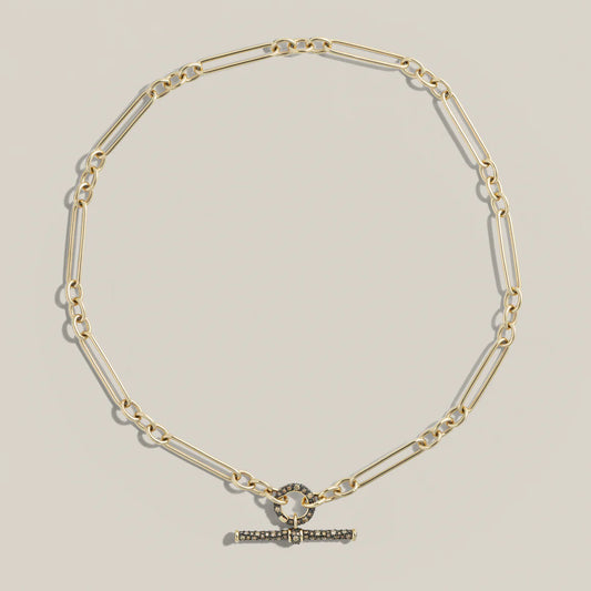 Cognac Diamond T-Bar Pendant