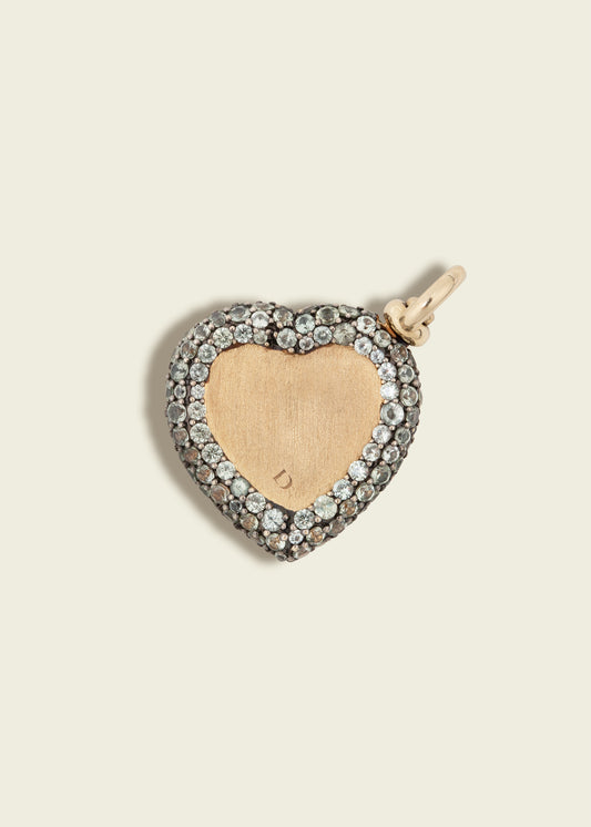 Antique Finish Diamond Chubby Heart Pendant