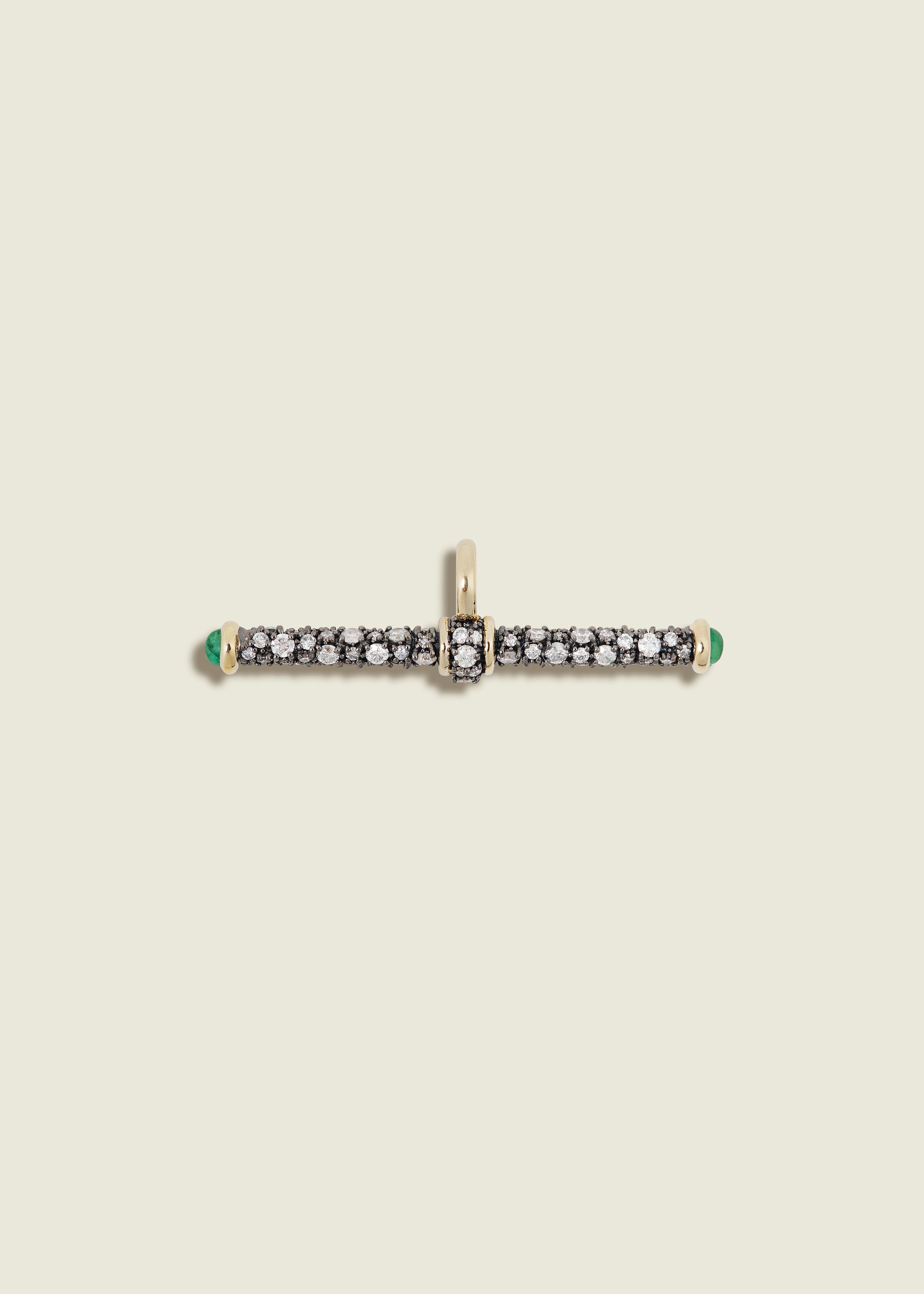 Antique Finish Diamond T-Bar Pendant