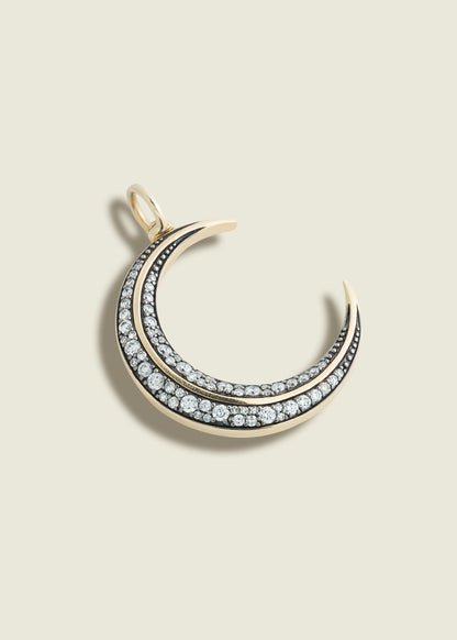 Antique Finish Crescent Moon Pendant