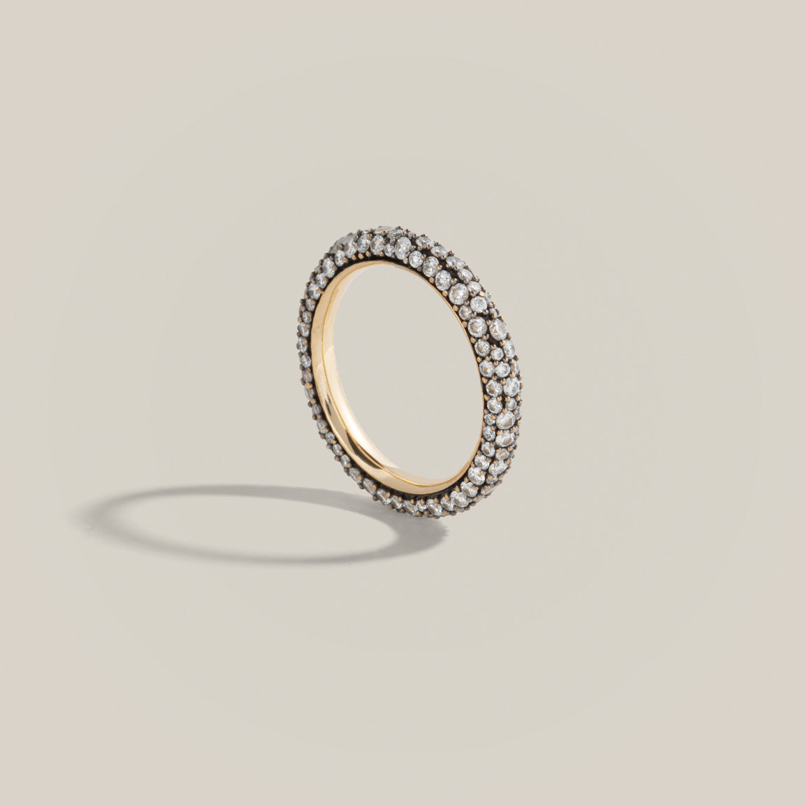 Antique Finish Diamond Pavé Eternity Ring