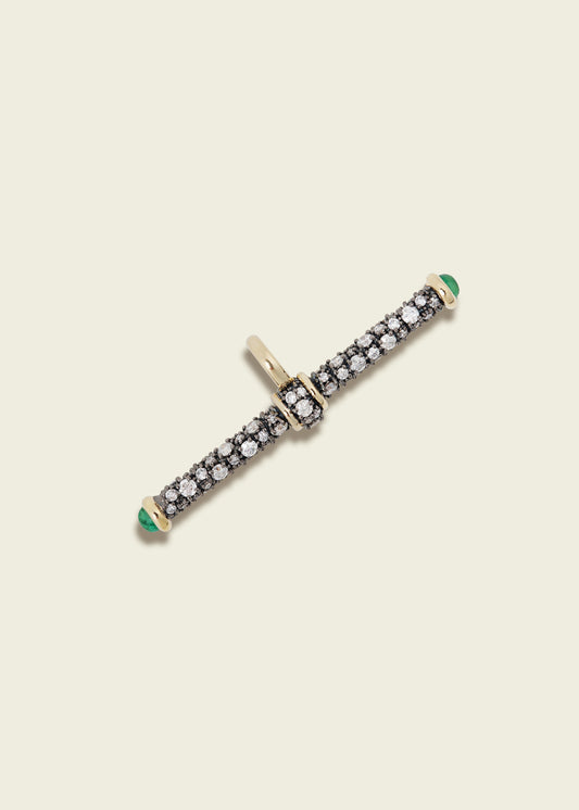 Antique Finish Diamond T-Bar Pendant