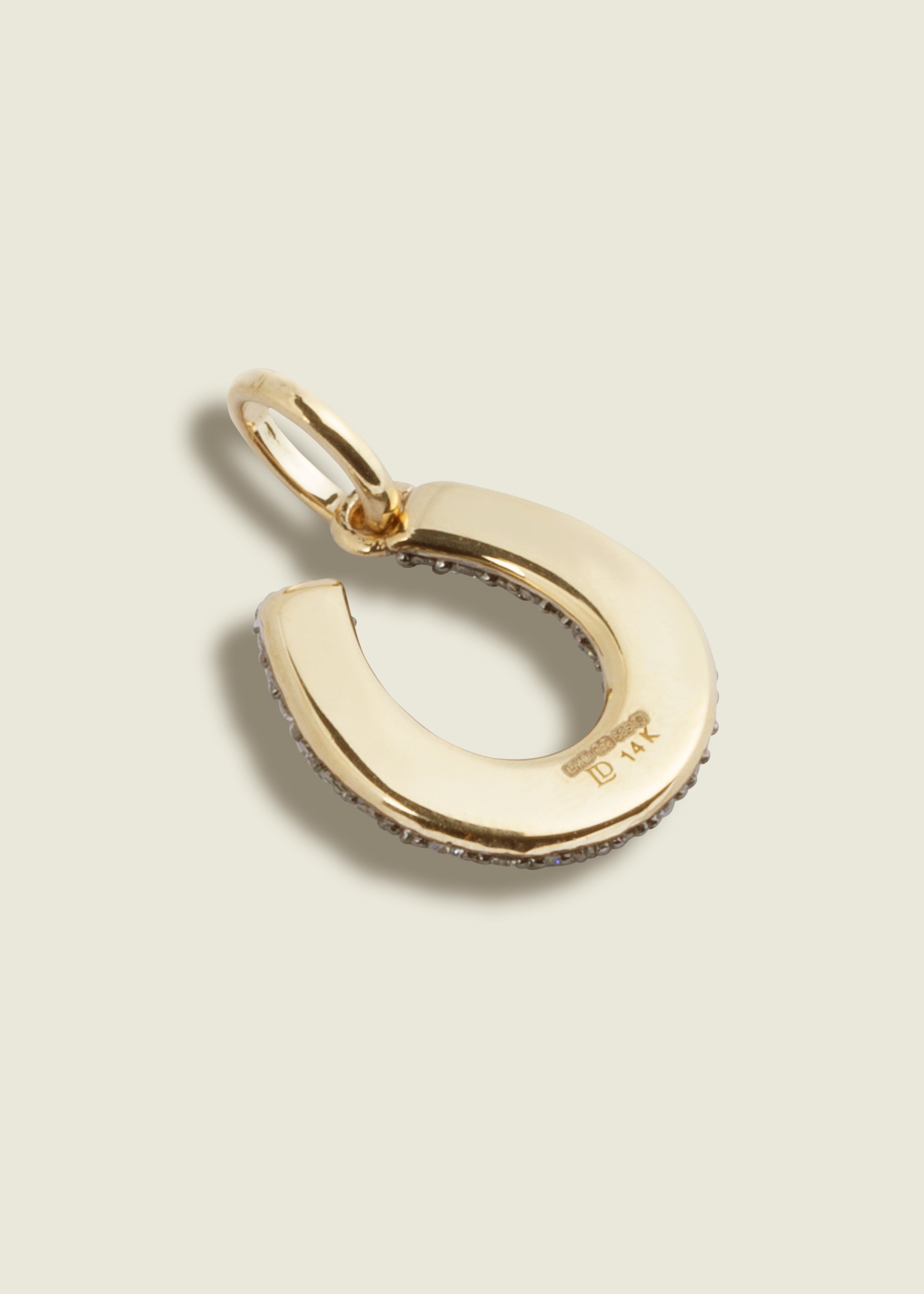 Antique Finish Diamond Horseshoe Clip Pendant