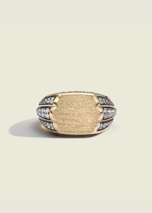 Gold and Diamond Athena's Mirror Ring