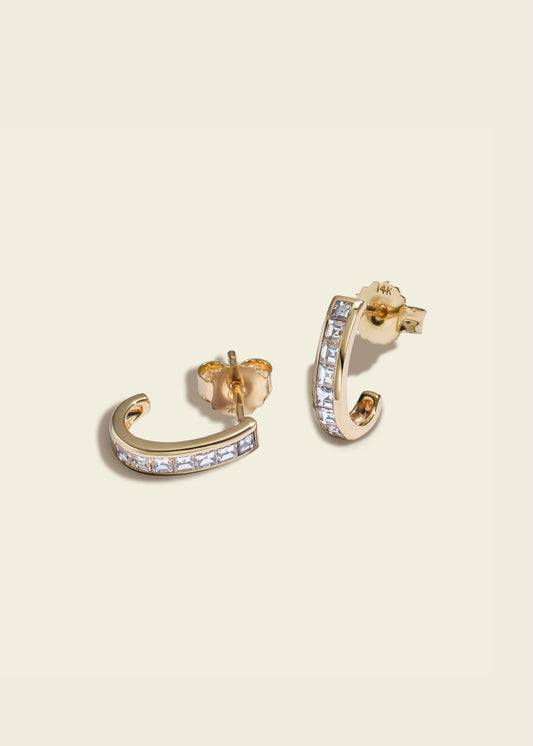 Baby Carré Cut Half Hoops