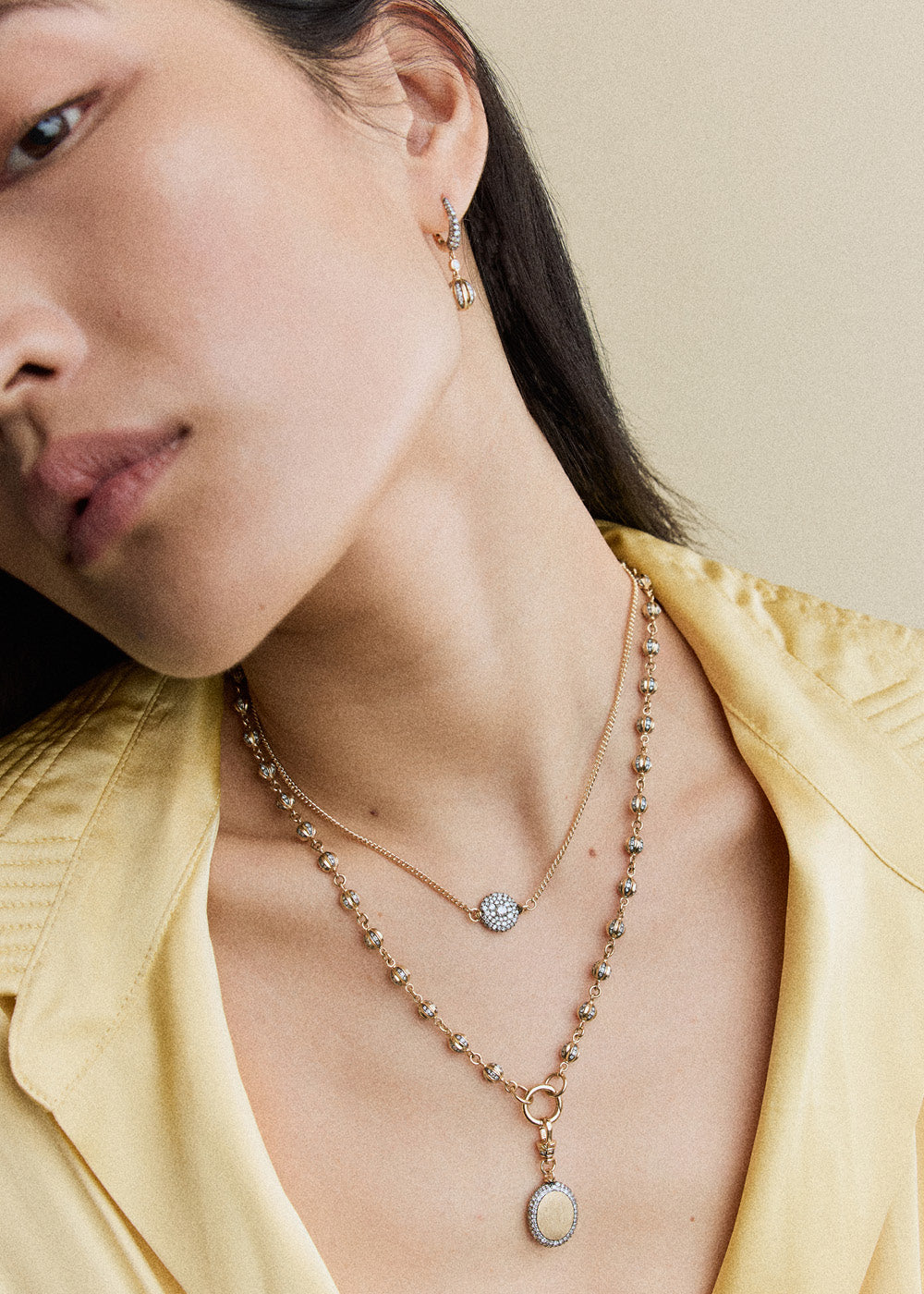 Baby Diamond Ball Breaker Necklace