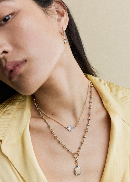Baby Diamond Ball Breaker Necklace