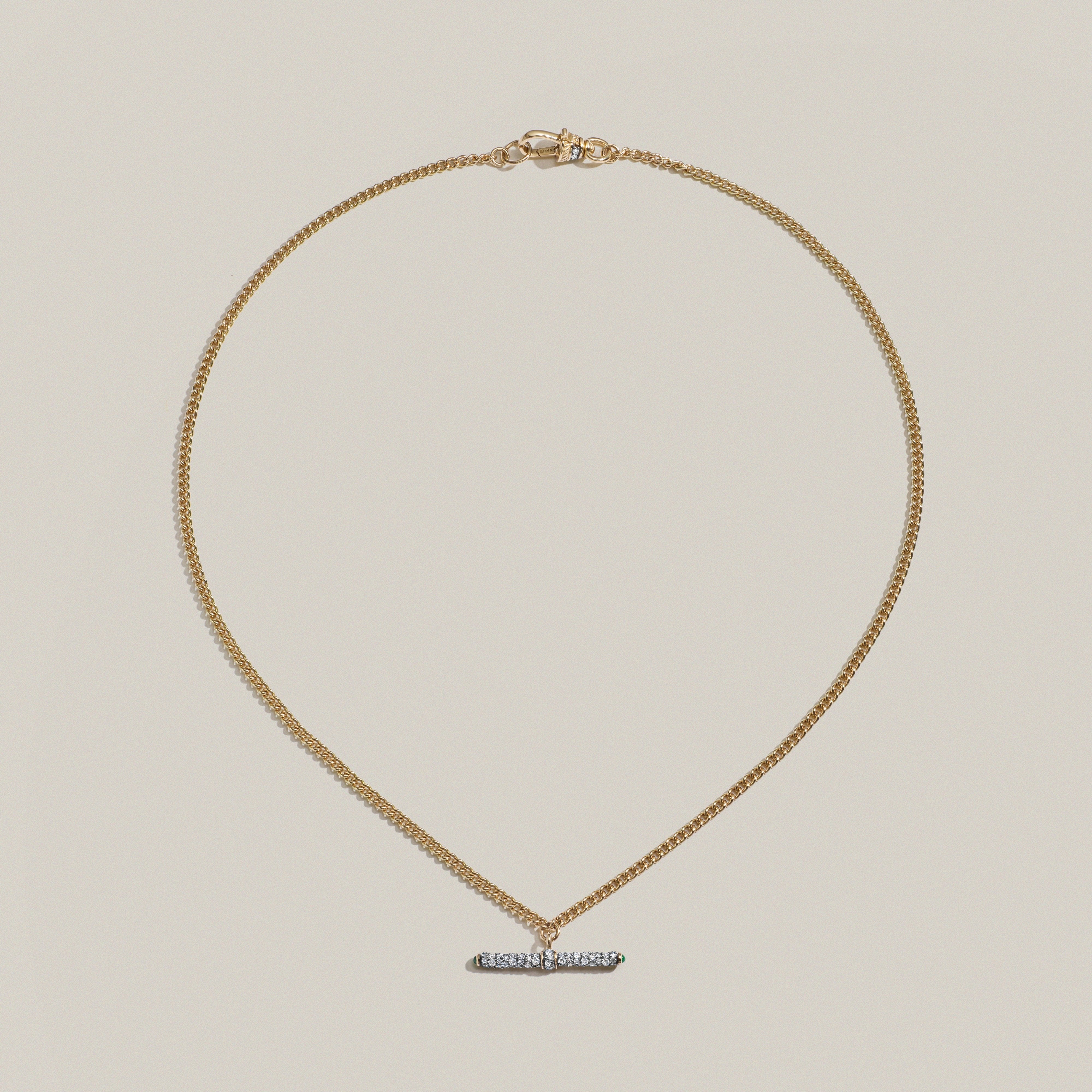 Tiny Diamond T-Bar Necklace