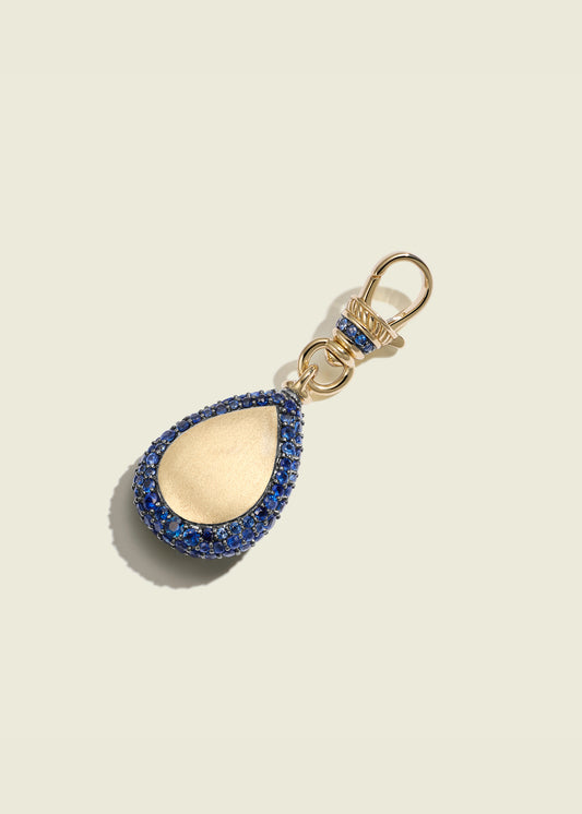 Sapphire Pear Pocket Watch Pendant