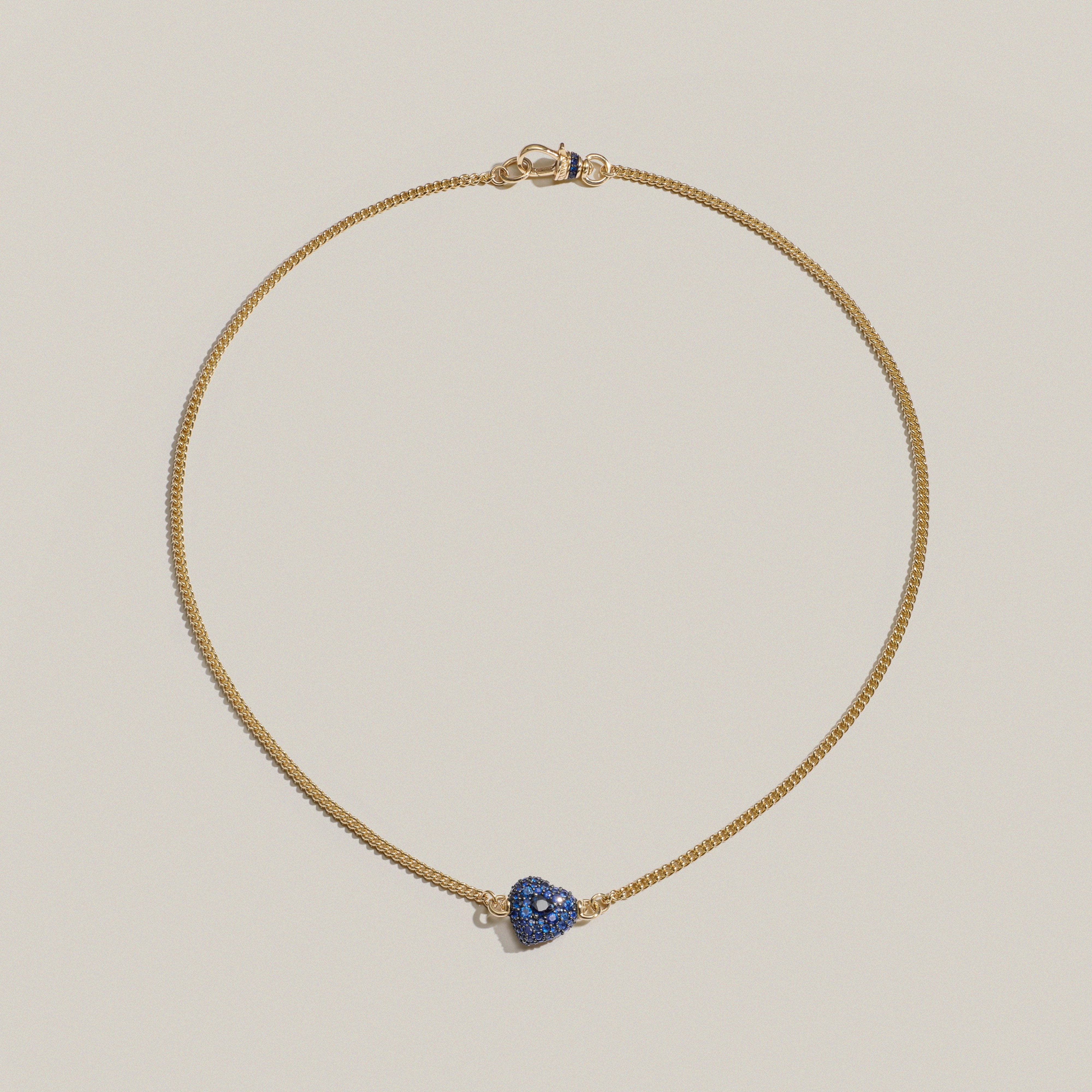 Sapphire Chubby Love Necklace