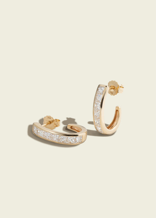 Carré Cut Half Hoops