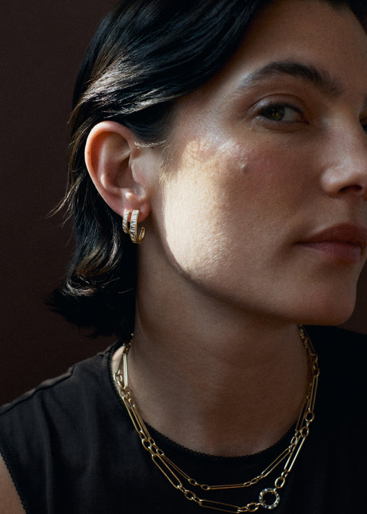 Carré Cut Half Hoops