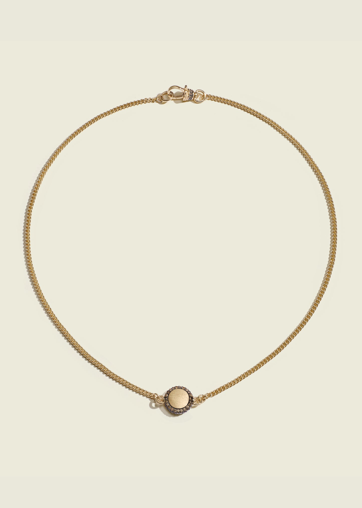 Cognac Diamond Baby Pocket Watch Necklace