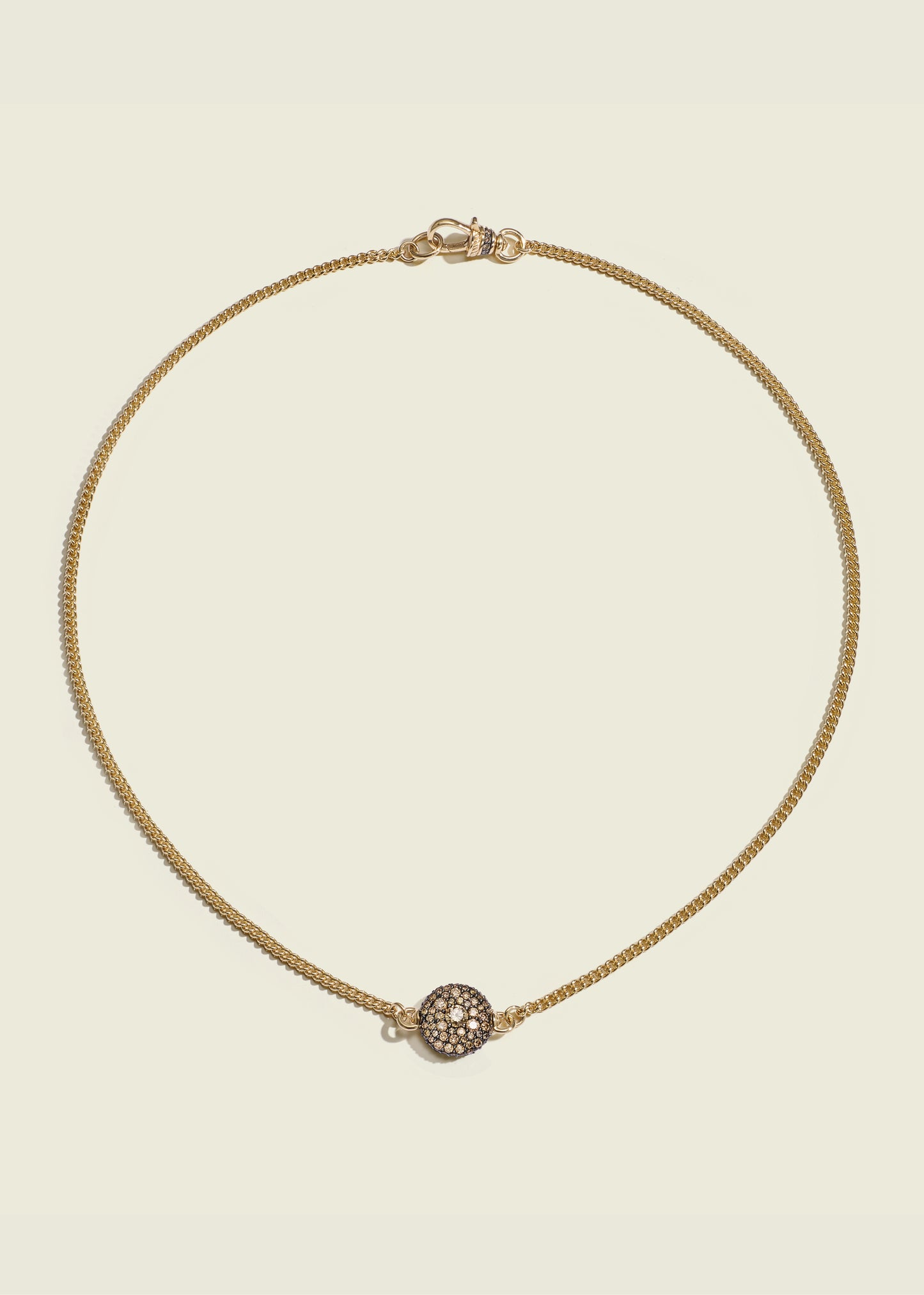 Cognac Diamond Baby Pocket Watch Necklace