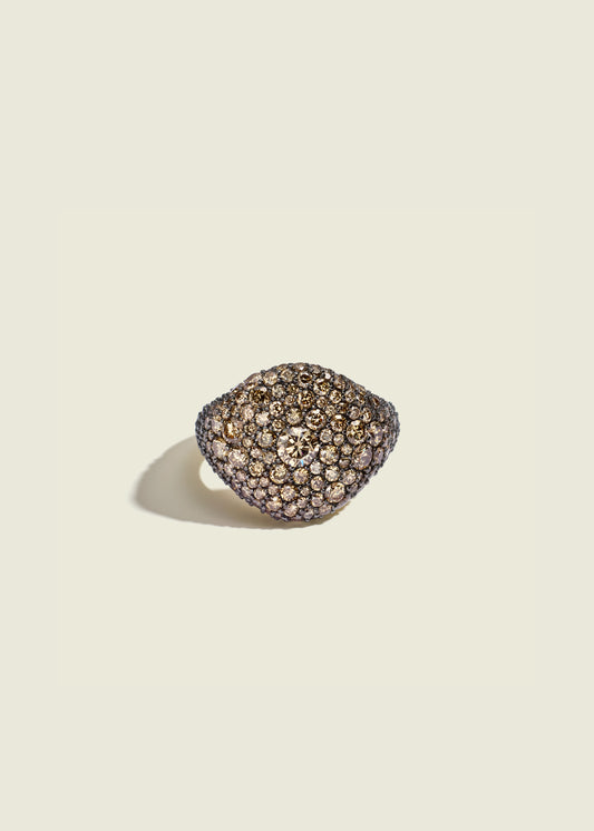 Cognac Diamond Signet Ring