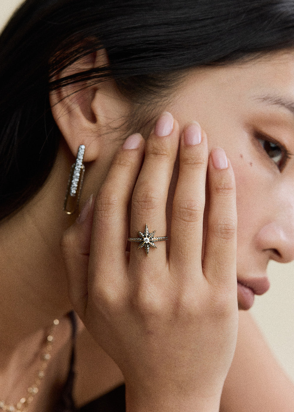 Diamond Stirrup Earrings