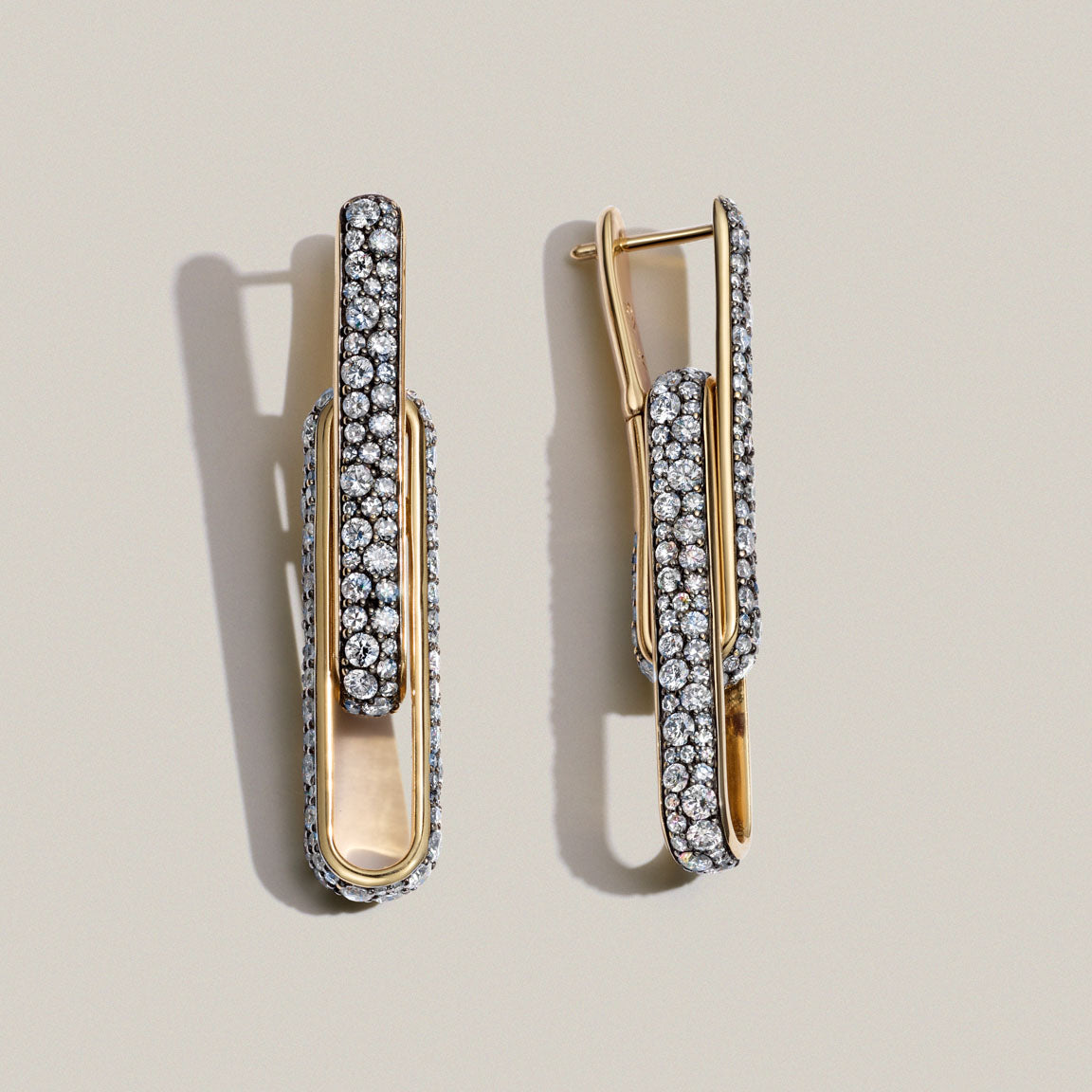 Diamond Stirrup Earrings
